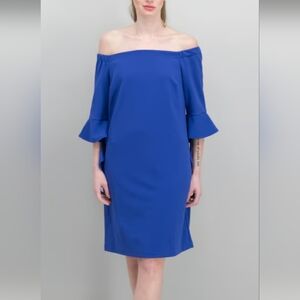 Thalia Sodi M Guadalupe Royal Blueberry Off Shoulder Sheath Dress Party Wedding